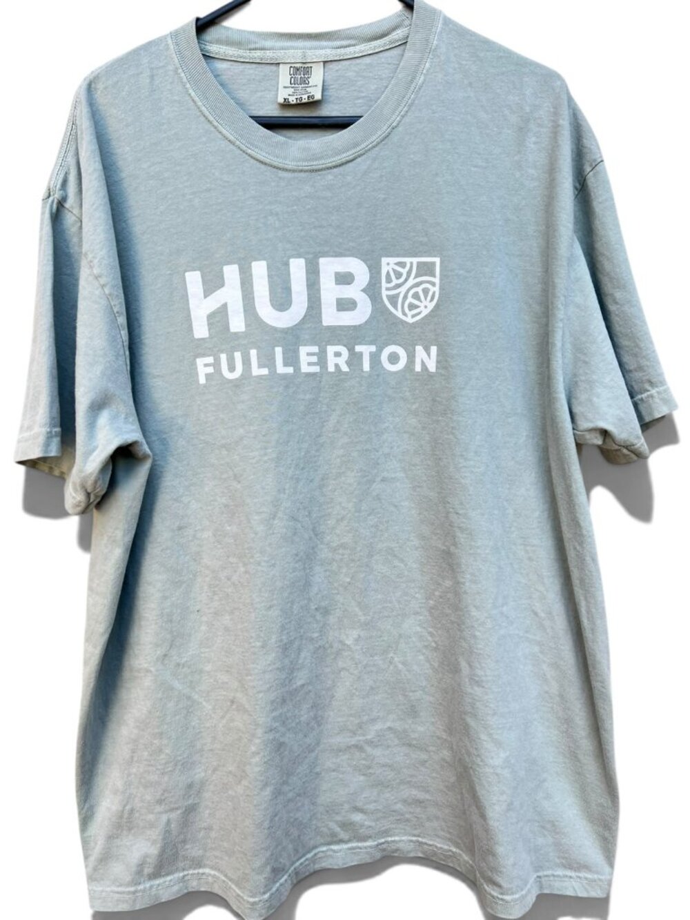 Comfort Colors Hub Fullerton Graphic T-Shirt XL Gray Blue Garment Dyed